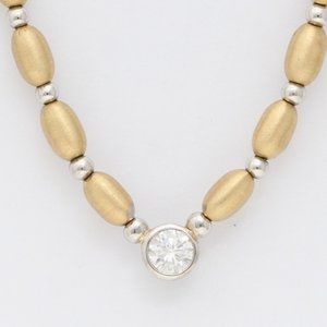 14K Gold Bezel Diamond Necklace 0.5 Ct G Vs2 C22000099